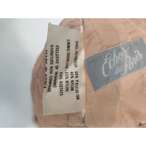 Vintage Echos de Paris Rabbit Fur And Gold Fabric Hat 21\